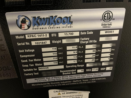 2022 KWIKOOL KPAC1411-2