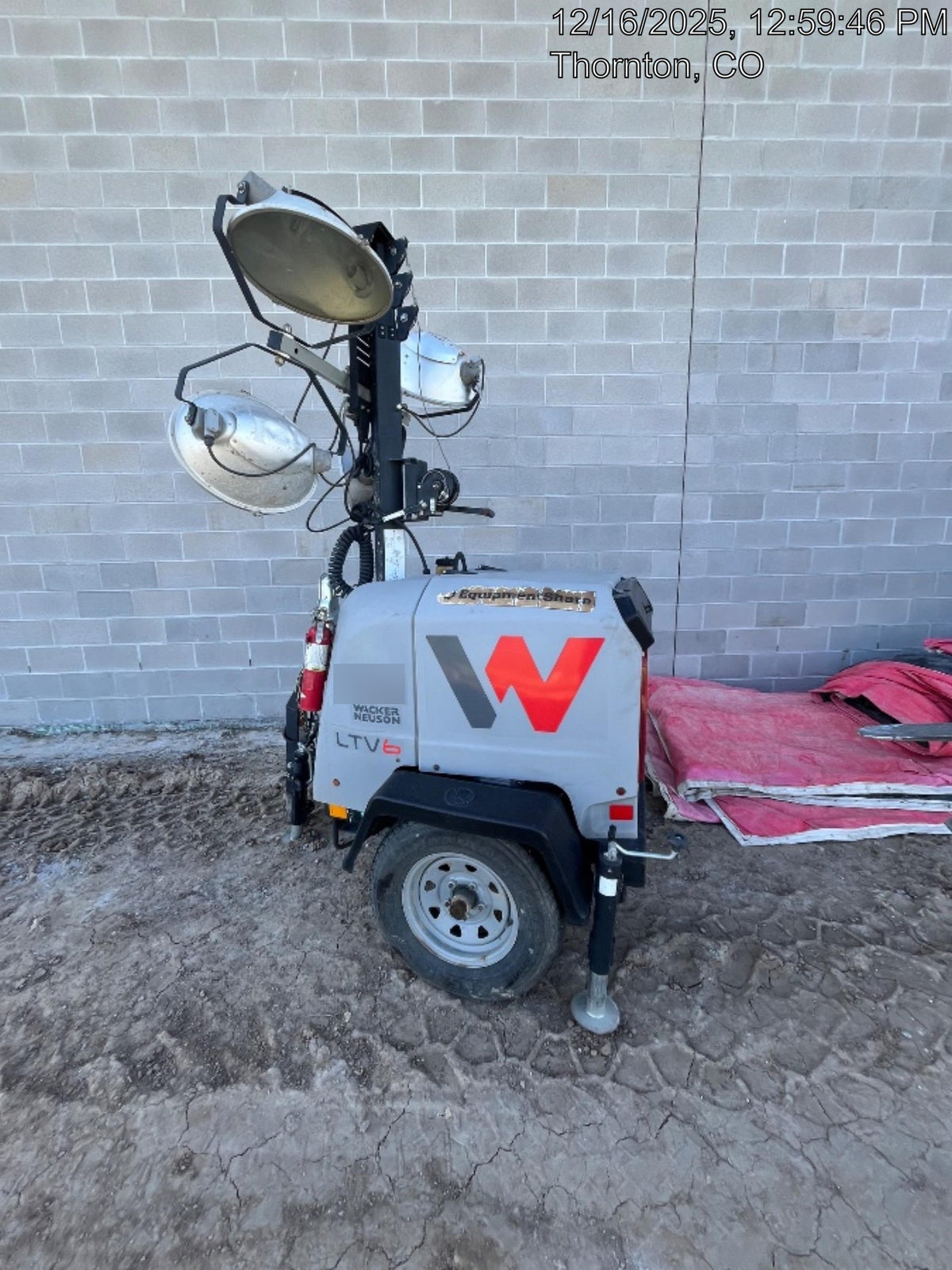 2019 Wacker Neuson LTV6L-MH Mobile Light Tower w/Fuel Level Sensor Installed
