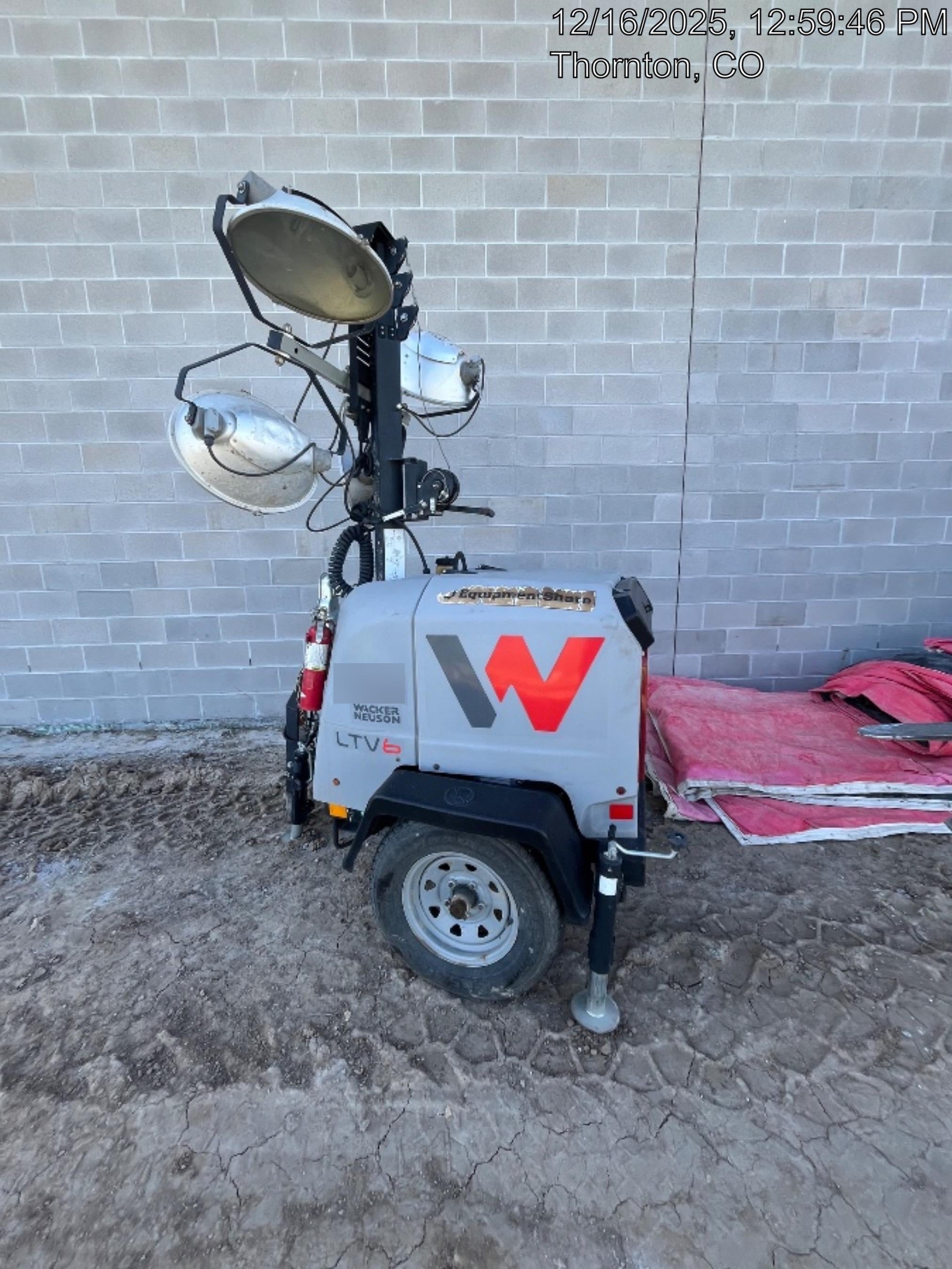 2019 Wacker Neuson LTV6L-MH Mobile Light Tower w/Fuel Level Sensor Installed
