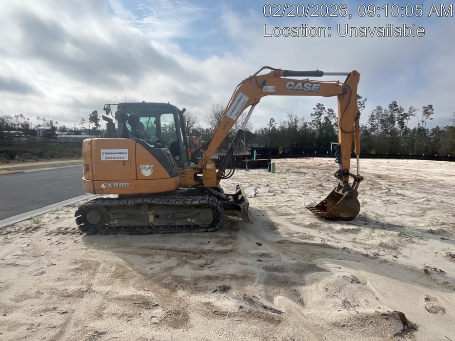 2015 Case CX80C CLOSED CAB, A/C, RUBBER TRACKS PADS, 7'-2" ARM