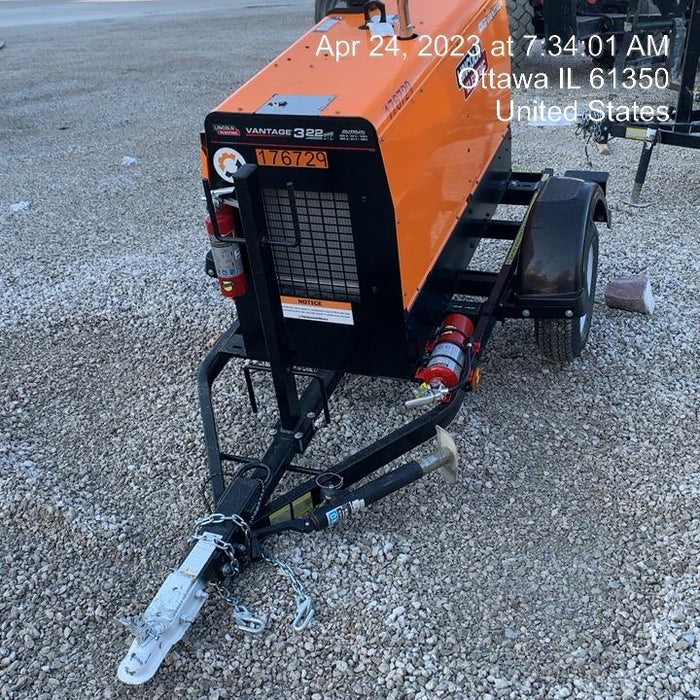 2021 Lincoln Electric Vantage 322 Vantage 322 Ready Pak 3 w/ Decals, ORANGE (includes trailer, cable rack, fender light kit) NO Telematics