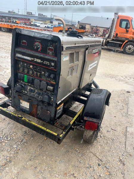 2019 Lincoln Electric Vantage 322 Welder Ready-Pak 3, Two wheel trailer, Fender and Light kit, Cable Rack