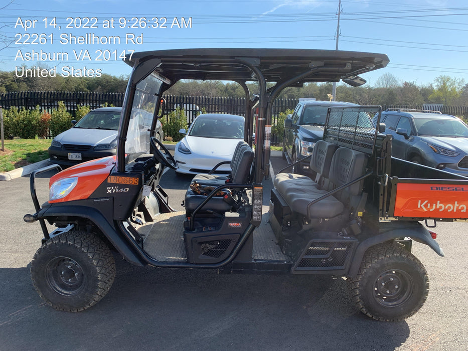 2021 Kubota RTV-X1140W-H Plastic Canopy, Windshield Acrylic Clear, LED Strobe Light, Wire Harness Kit, Back up Alarm