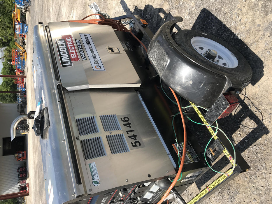 2019 Lincoln Electric Vantage 322 Welder Ready-Pak 3, Two wheel trailer, Fender and Light kit, Cable Rack