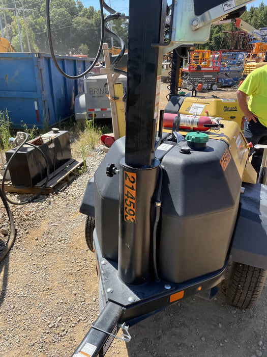 2022 Allmand NLV3GR (4) LED Light Fixture 350W, 23' Vertical Mast, 3kW Prime, Towable, Deep Sea L401, Leveling Jacks, Yanmar T4F 5.8hp