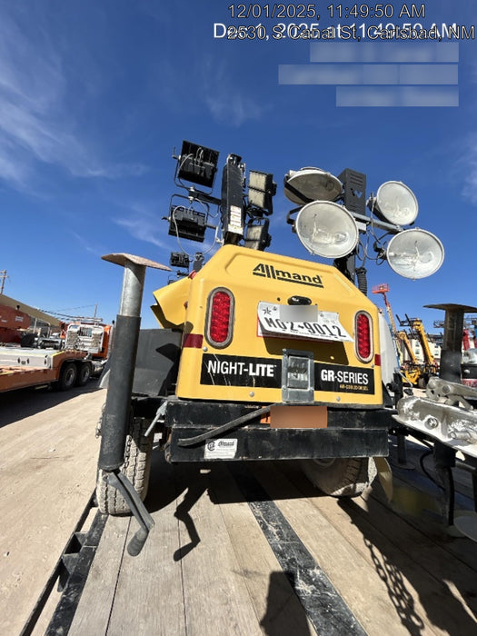 2021 Allmand NLV3GR (4) LED Light Fixture 350W, 23' Vertical Mast, 3kW Prime, Towable, Deep Sea L401, Leveling Jacks, Yanmar T4F 5.8hp