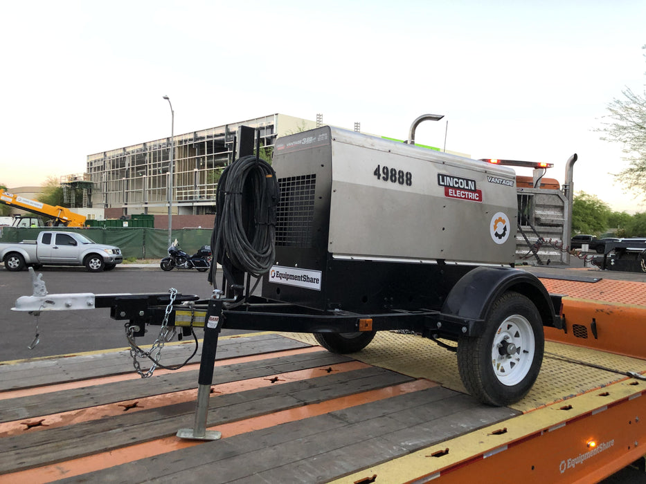 2018 Lincoln Electric Vantage 322 Welder Ready-Pak 3, Two wheel trailer, Fender and Light kit, Cable Rack