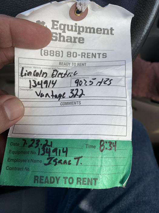 2021 Lincoln Electric Vantage 322 Ready Pak 3