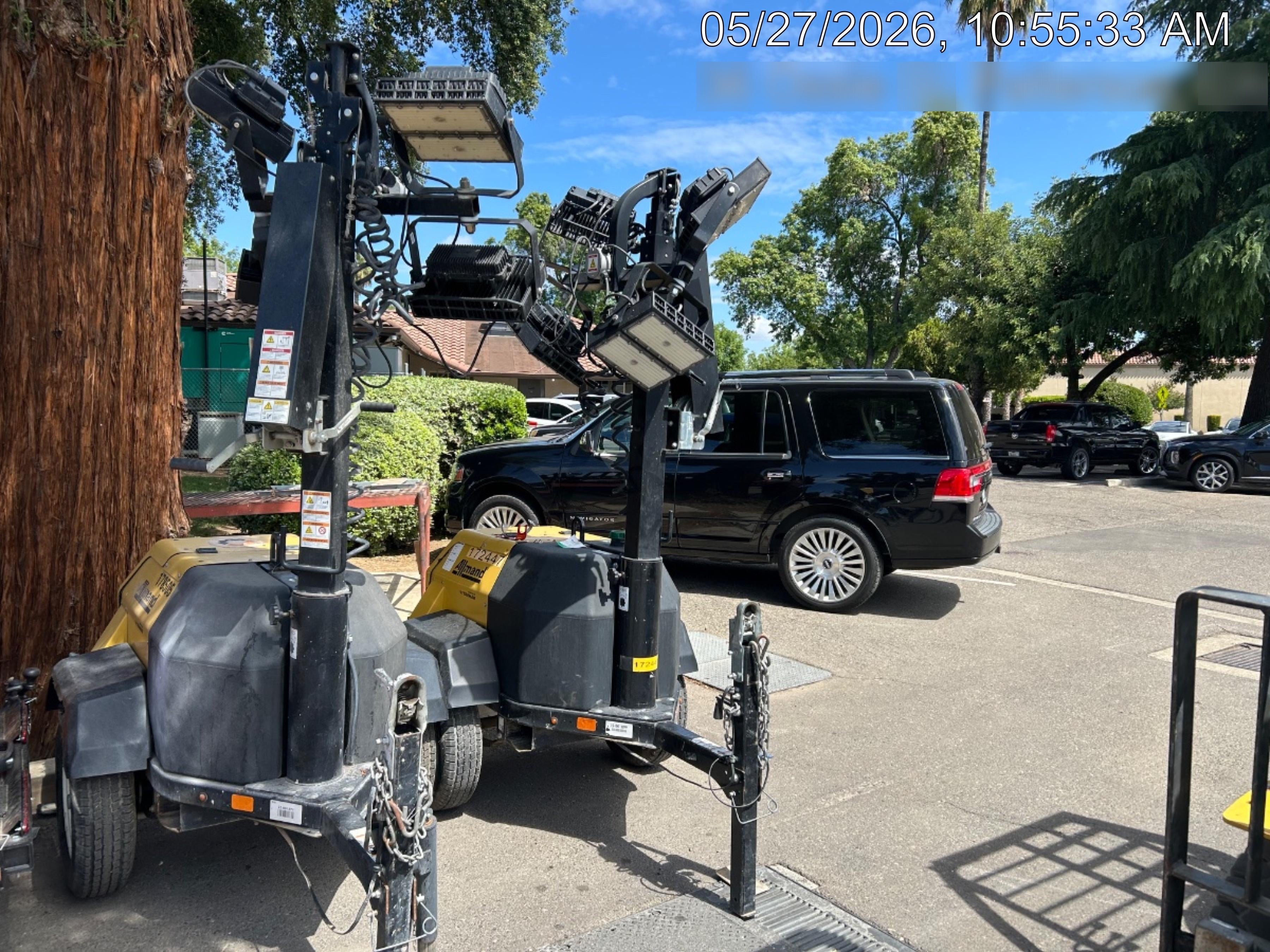 2021 Allmand NLV3GR (4) LED Light Fixture 350W, 23' Vertical Mast, 3kW Prime, Towable, Deep Sea L401, Leveling Jacks, Yanmar T4F 5.8hp