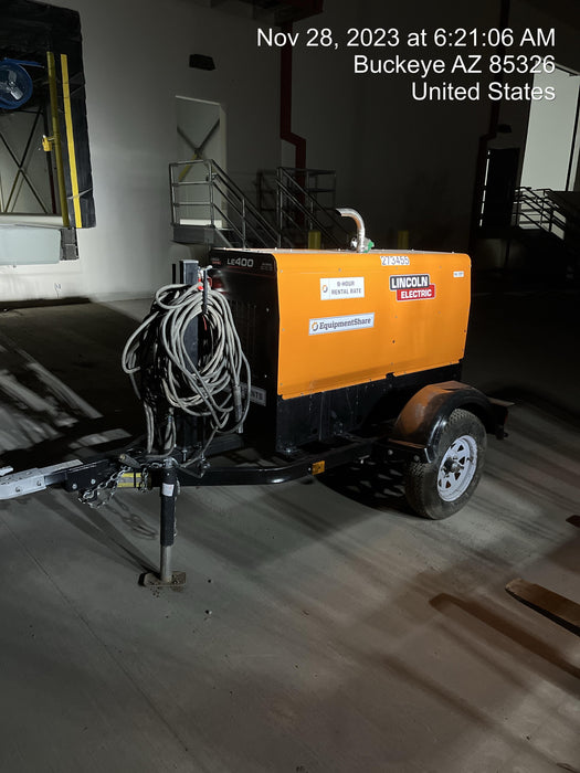 2022 Lincoln Electric LE400 Kubota V1505, Trlr, Cable Rack, Light Kit, ES Decals, T3