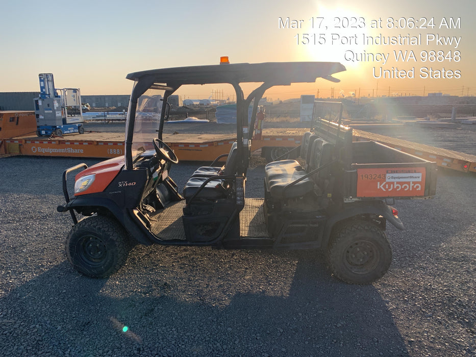 2021 Kubota RTV-X1140W-H Plastic Canopy, Windshield Acrylic Clear, LED Strobe Light, Wire Harness Kit, Back up Alarm