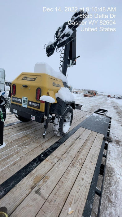 2022 Allmand NLV3GR (4) LED Light Fixture 350W, 23' Vertical Mast, 3kW Prime, Towable, ES Decals, T3