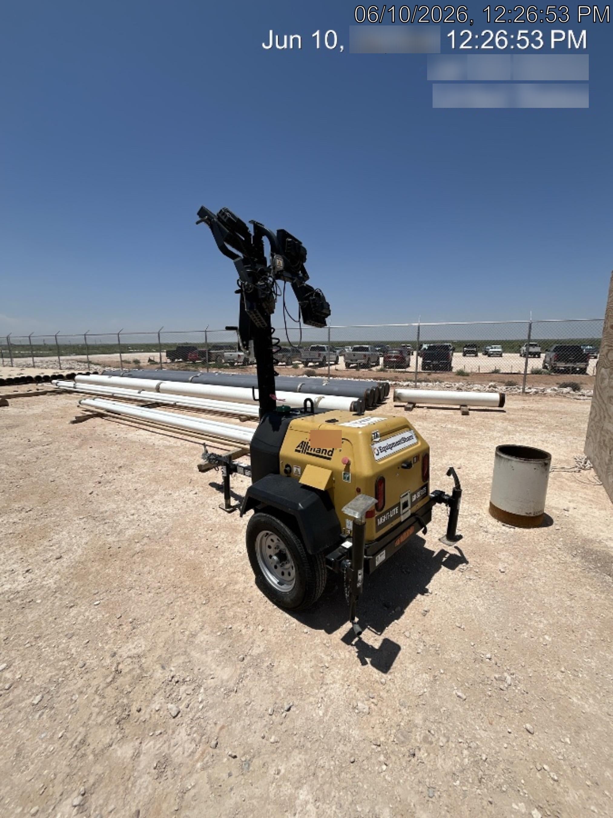 2022 Allmand NLV3GR (4) LED Light Fixture 350W, 23' Vertical Mast, 3kW Prime, Towable, Deep Sea L401, Leveling Jacks, Yanmar T4F 5.8hp