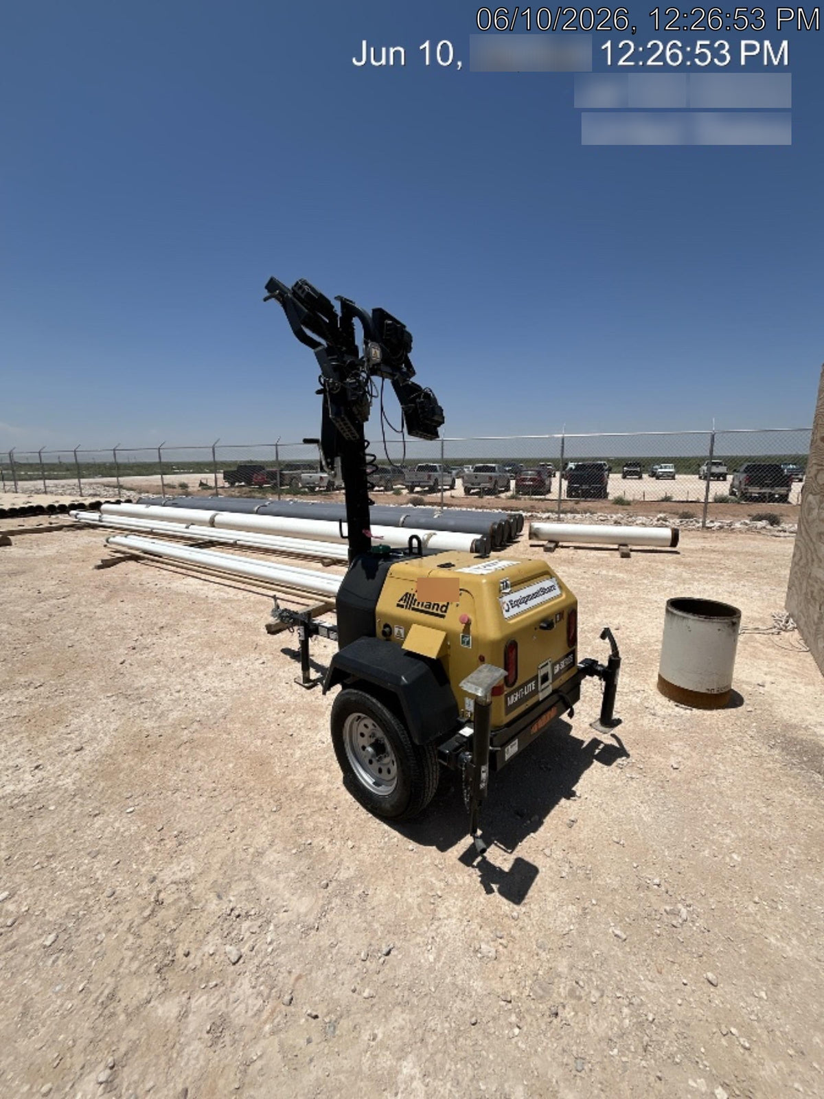 2022 Allmand NLV3GR (4) LED Light Fixture 350W, 23' Vertical Mast, 3kW Prime, Towable, Deep Sea L401, Leveling Jacks, Yanmar T4F 5.8hp
