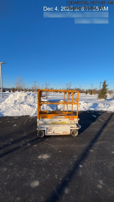Custom Equipment HB-1430 Hy-Brid Scissor Lift
Platform capacity up to 670 lbs
Working height up to 20 ft
Weighs under 1,700 lbs
Non-marking wheels
