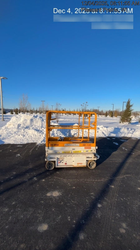 Custom Equipment HB-1430 Hy-Brid Scissor Lift
Platform capacity up to 670 lbs
Working height up to 20 ft
Weighs under 1,700 lbs
Non-marking wheels