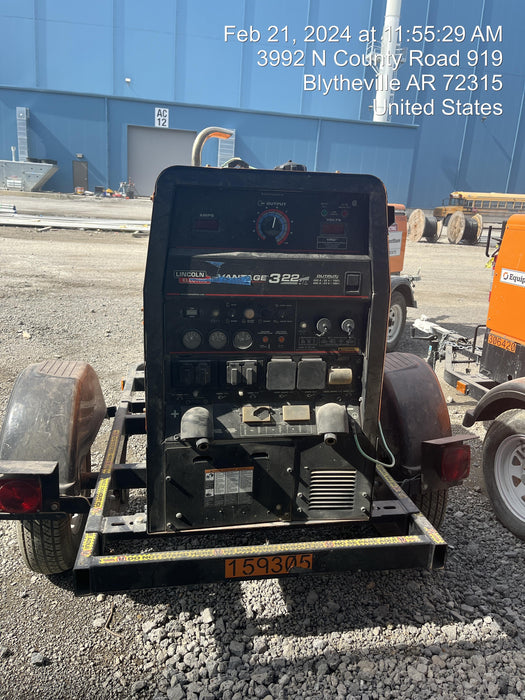 2021 Lincoln Electric Vantage 322 Vantage 322 Ready Pak 3 w/ Decals, ORANGE (includes trailer, cable rack, fender light kit) NO Telematics