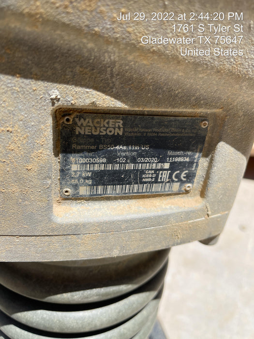 2020 WACKER NEUSON BS50-4As