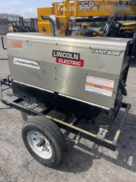 2019 Lincoln Electric Vantage 322 Welder Ready-Pak 3, Two wheel trailer, Fender and Light kit, Cable Rack