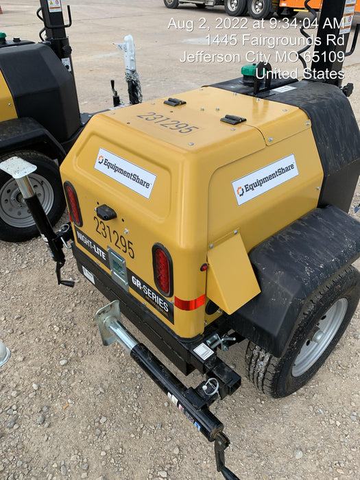 2022 Allmand NLV3GR (4) LED Light Fixture 350W, 23' Vertical Mast, 3kW Prime, Towable, Deep Sea L401, Leveling Jacks, Yanmar T4F 5.8hp