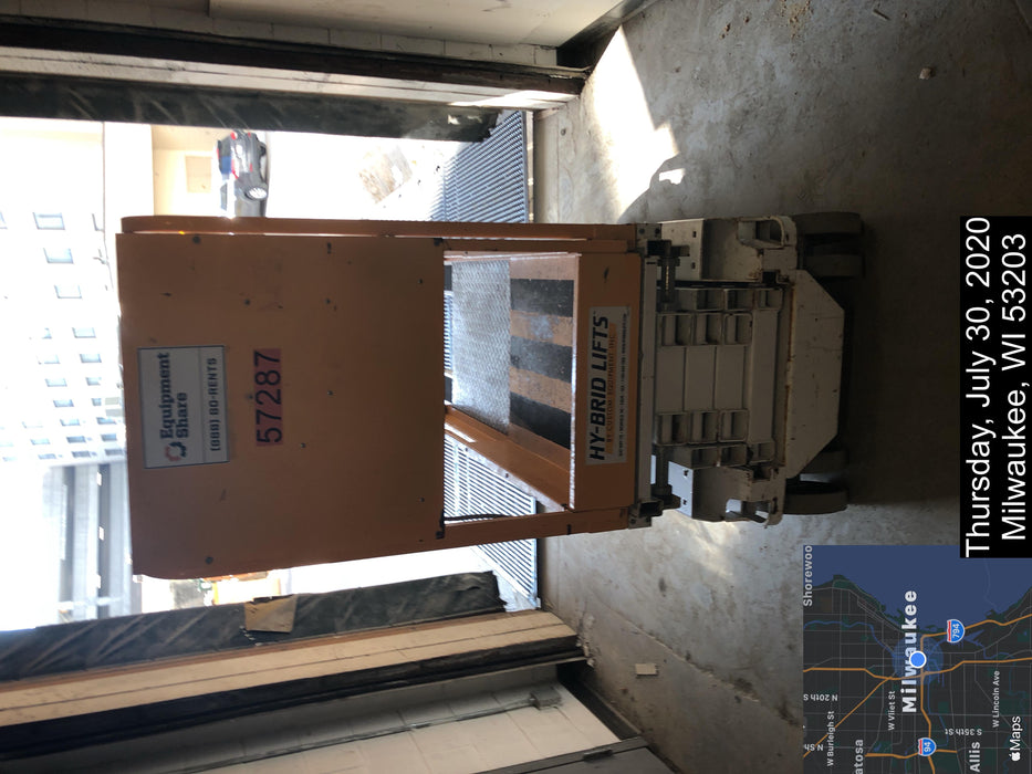 Custom Equipment HB-1430 Hy-Brid Scissor Lift
Platform capacity up to 670 lbs
Working height up to 20 ft
Weighs under 1,700 lbs
Non-marking wheels