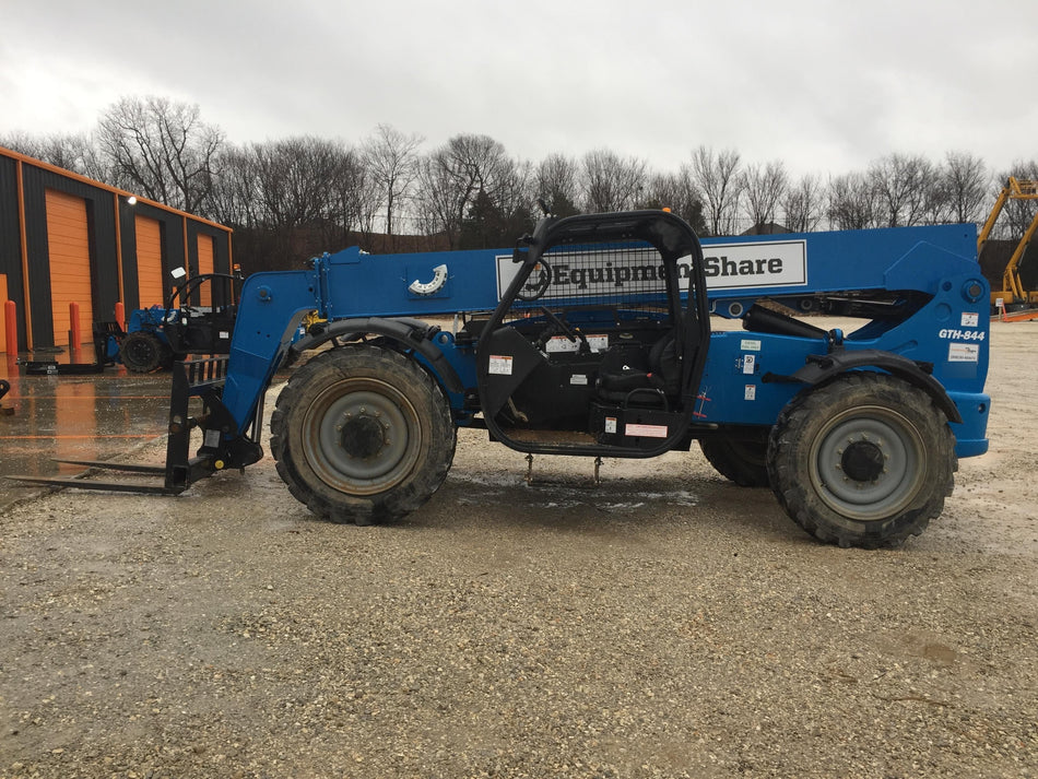 2019 Genie GTH-844 Canopy, Solid RT Tires, LED Work Lights, Beacon 60" QA Carriage, 48" Forks