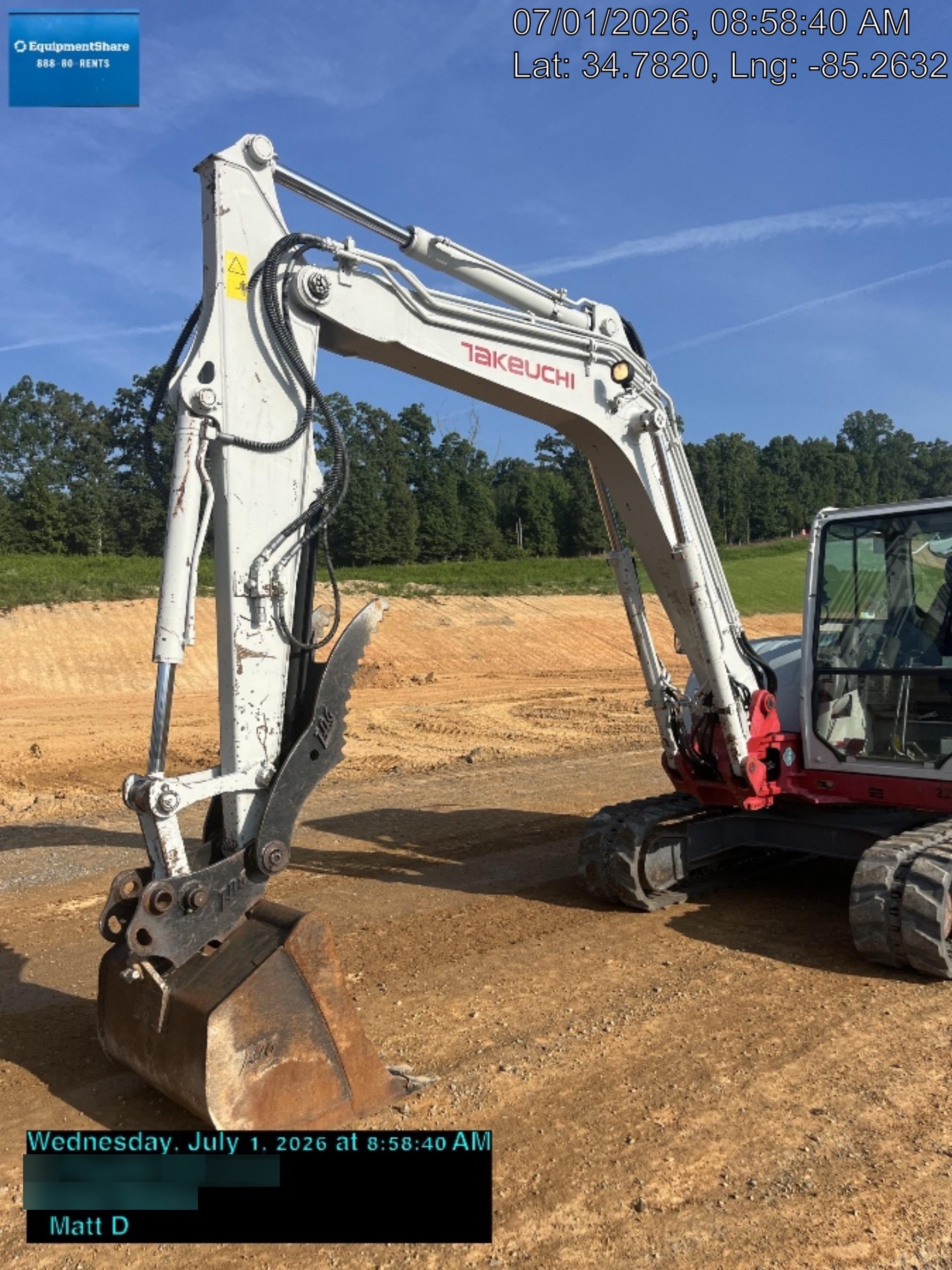 2019 Takeuchi TB290 Takeuchi TB290 Cab/Heat/AC w/Rubber Tracks, Auxiliary Hydraulics, Dozer Blade, Manual QC, 18/24/36" Buckets, Hydraulic Thumb Installed