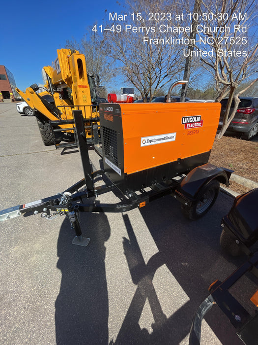 2022 Lincoln Electric LE400 Kubota V1505, Trlr, Cable Rack, Light Kit, ES Decals, T3