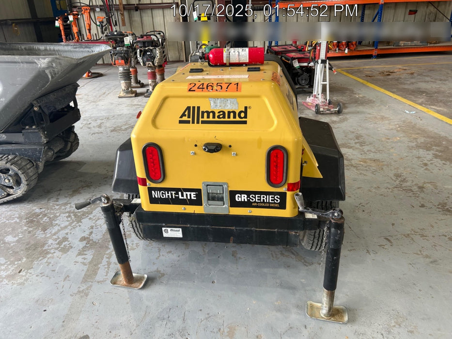 2022 Allmand NLV3GR (4) LED Light Fixture 350W, 23' Vertical Mast, 3kW Prime, Towable