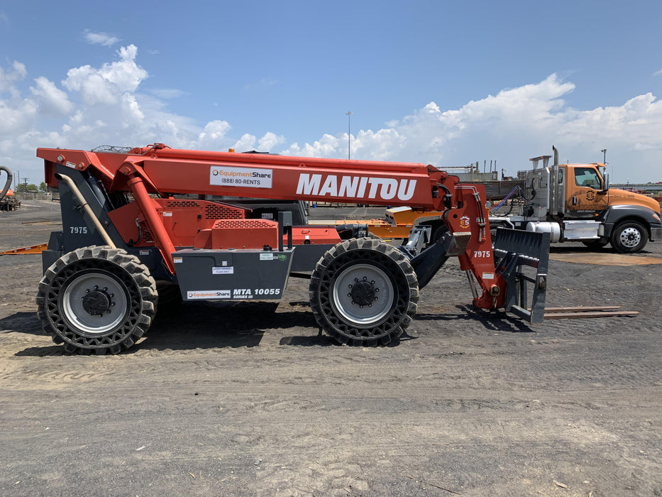 2018 Manitou MTA10055 Manitou MTA 10055 w/Cab/Heat/AC, Work Lights/Strobe, Aux Hyd, Solid Tires, Lift Hook, 66" Carriage, 60" Forks