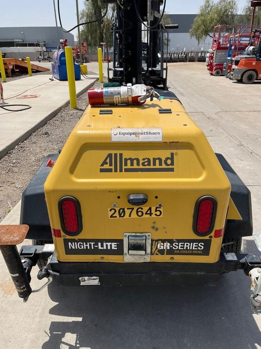 2022 Allmand NLV3GR (4) LED Light Fixture 350W, 23' Vertical Mast, 3kW Prime, Towable, Deep Sea L401, Leveling Jacks, Yanmar T4F 5.8hp