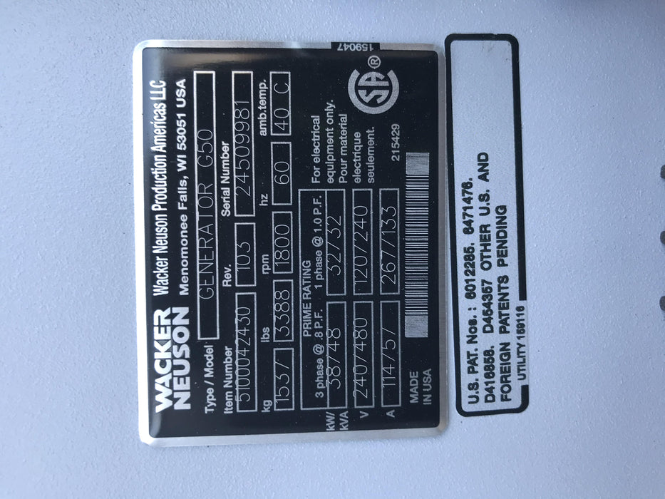 2019 WACKER NEUSON G50