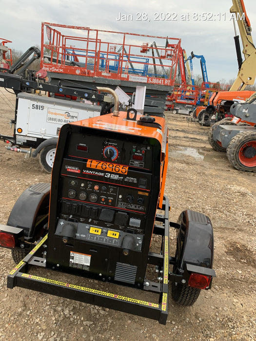 2021 Lincoln Electric Vantage 322 Vantage 322 Ready Pak 3 w/ Decals, ORANGE (includes trailer, cable rack, fender light kit) NO Telematics