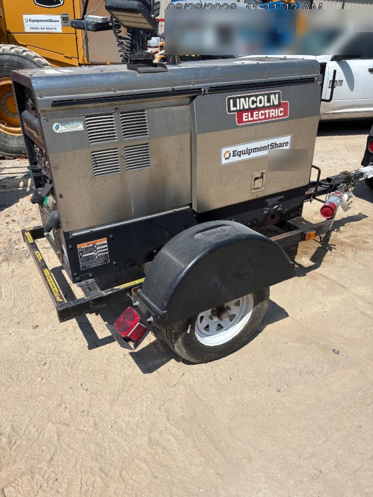 2019 Lincoln Electric Vantage 322 Ready-Pak 3, Two Wheel Trailer, Fender and Light Kit, Cable Rack