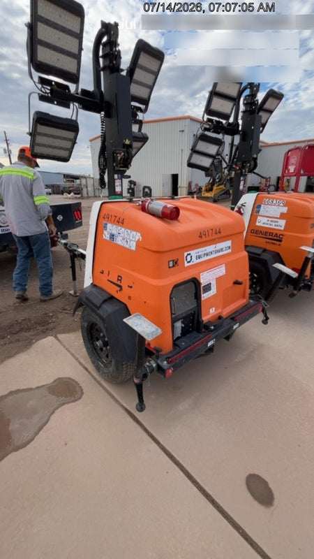 2025 Generac MLTS-4 Diesel, Mitsubishi L2E, 7.1 hp @1800 rpm, Flex Switch 120V Input, Powerzone Controller, (4) 320W LED Lights, 4kW Generator, 39.9 Gal Fuel Tank, 2" Ball, ES Decals