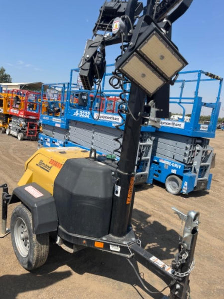 2022 Allmand NLV3GR (4) LED Light Fixture 350W, 23' Vertical Mast, 3kW Prime, Towable, Deep Sea L401, Leveling Jacks, Yanmar T4F 5.8hp