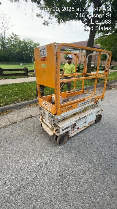 Custom Equipment HB-1430 Hy-Brid Scissor Lift
Platform capacity up to 670 lbs
Working height up to 20 ft
Weighs under 1,700 lbs
Non-marking wheels