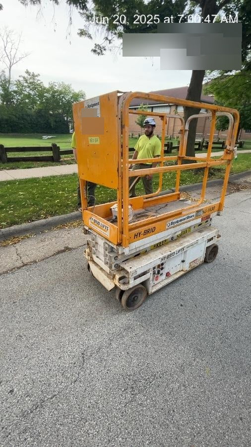 Custom Equipment HB-1430 Hy-Brid Scissor Lift
Platform capacity up to 670 lbs
Working height up to 20 ft
Weighs under 1,700 lbs
Non-marking wheels