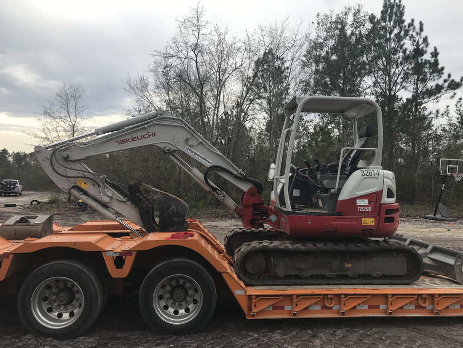 2019 Takeuchi TB260 Canopy, Standard Blade, Auxiliary hydraulics Manual QC, Hydraulic thumb, 12" ,18", 24" Bucket