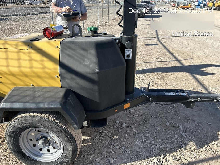 2022 Allmand NLV3GR (4) LED Light Fixture 350W, 23' Vertical Mast, 3kW Prime, Towable, Deep Sea L401, Leveling Jacks, Yanmar T4F 5.8hp