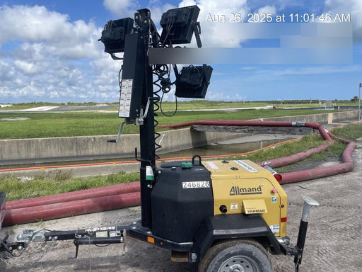 2022 Allmand NLV3GR (4) LED Light Fixture 350W, 23' Vertical Mast, 3kW Prime, Towable, ES Decals, T3