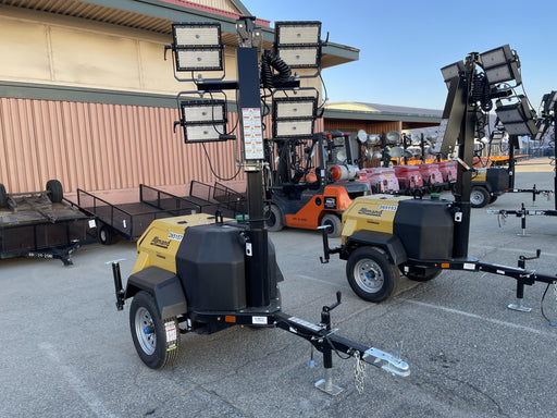 2022 Allmand NLV3GR (4) LED Light Fixture 350W, 23' Vertical Mast, 3kW Prime, Towable, ES Decals, T3