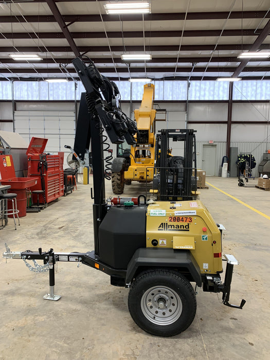 2022 Allmand NLV3GR (4) LED Light Fixture 350W, 23' Vertical Mast, 3kW Prime, Towable, Deep Sea L401, Leveling Jacks, Yanmar T4F 5.8hp