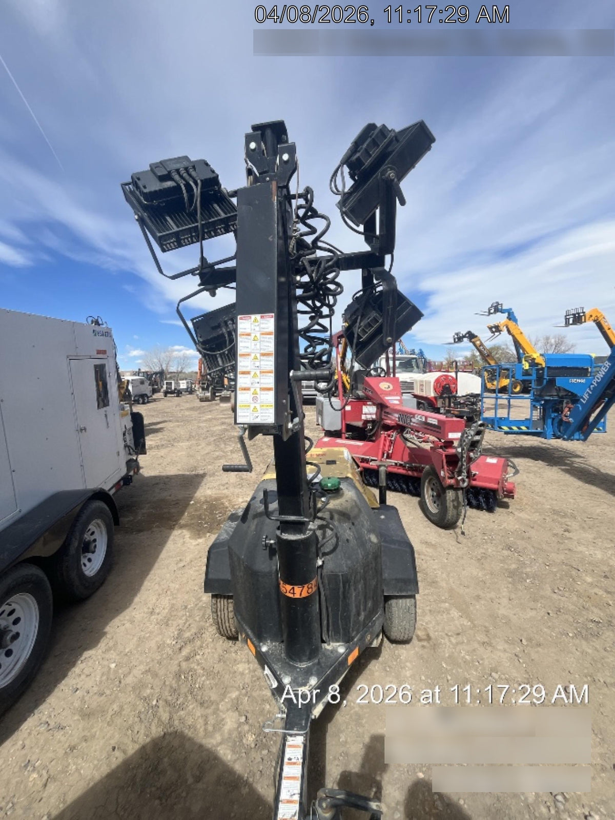 2022 Allmand NLV3GR (4) LED Light Fixture 350W, 23' Vertical Mast, 3kW Prime, Towable, ES Decals, T3