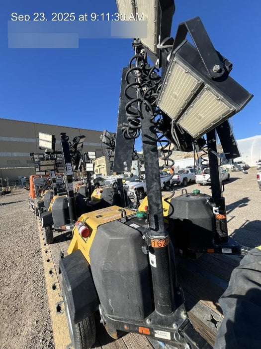 2021 Allmand NLV3GR (4) LED Light Fixture 350W, 23' Vertical Mast, 3kW Prime, Towable, Deep Sea L401, Leveling Jacks, Yanmar T4F 5.8hp