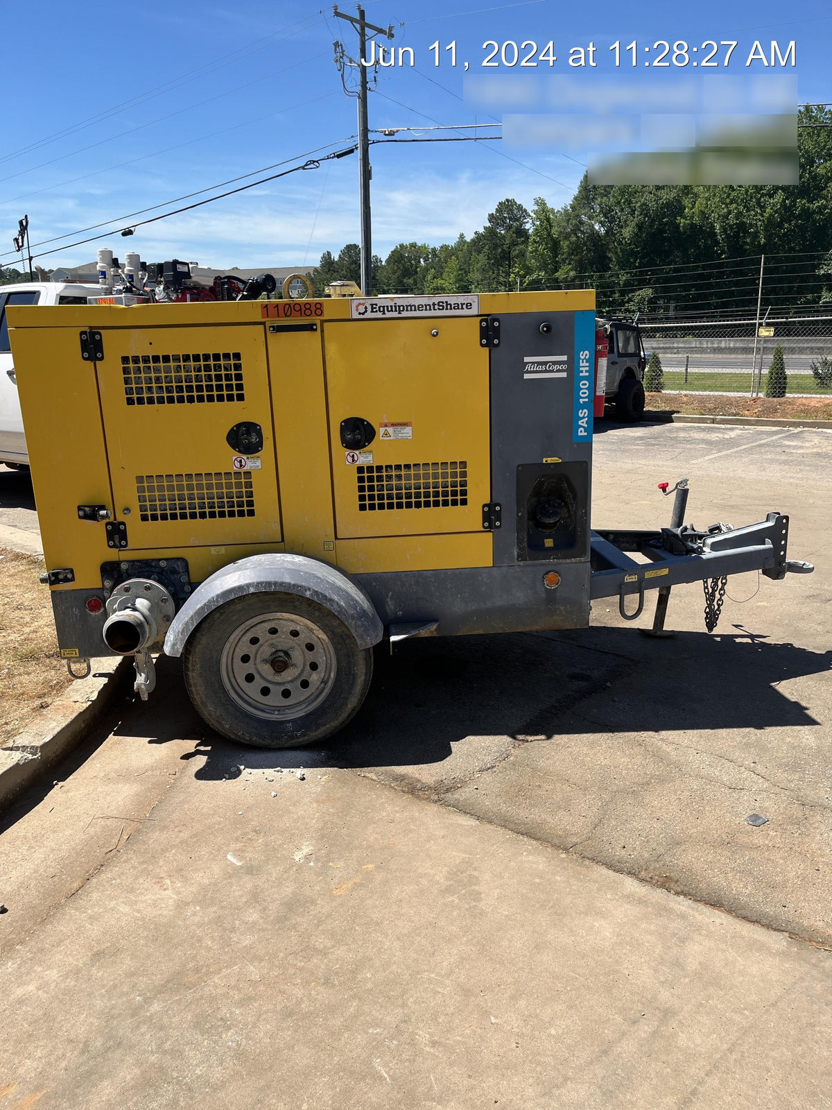 2020 ATLAS COPCO PAS 100 HF CS Enclosed