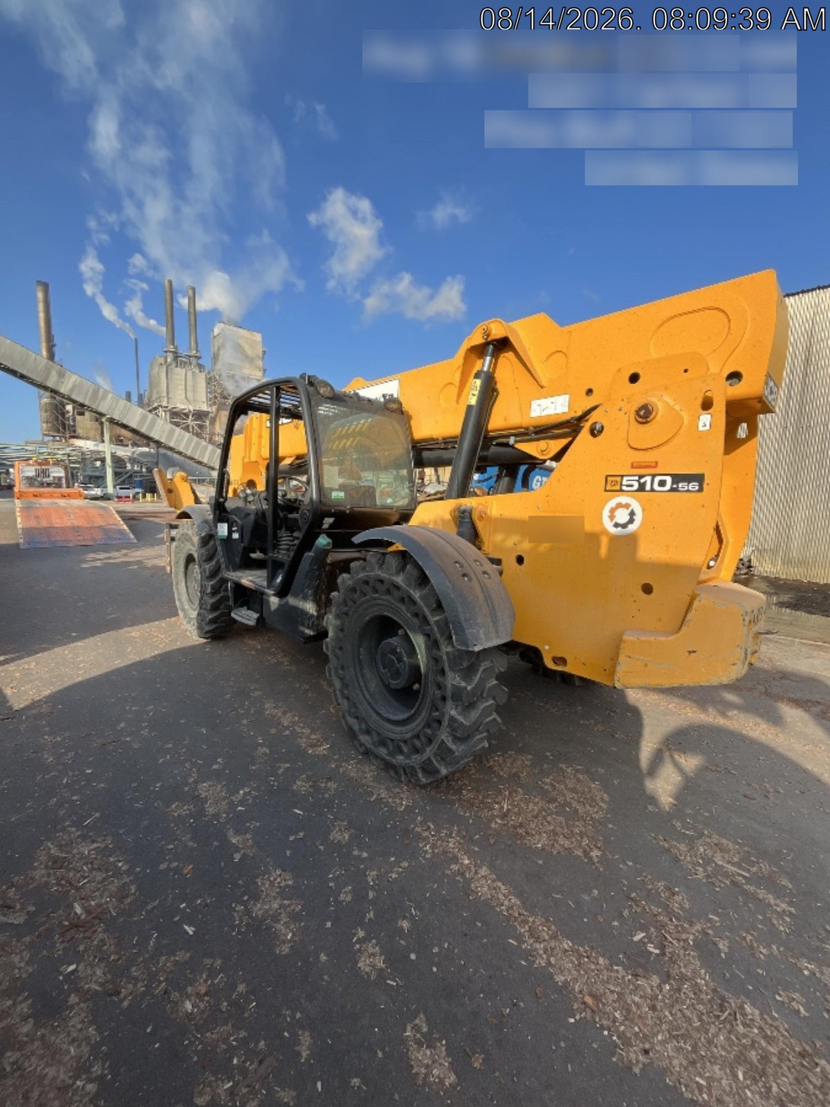 2019 JCB 510-56 Canopy, 74 HP, Solid Tires, STD Worklight, Beacon, Aux Hydraulics, Lifting Eye, Back up Alarm w/66" Carriage/60" Forks
