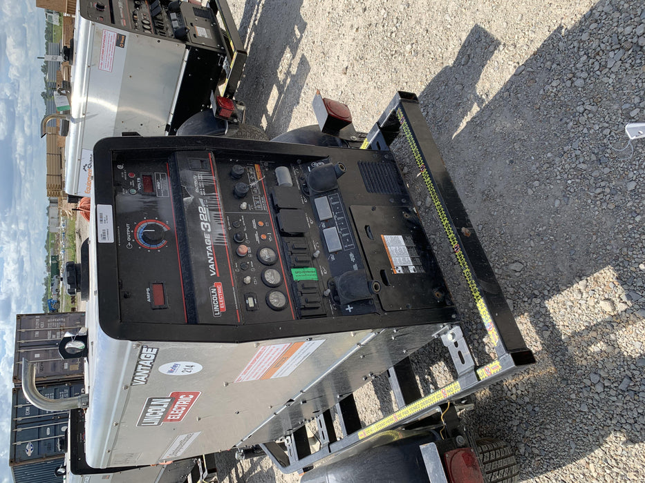 2019 Lincoln Electric Vantage 322 Welder Ready-Pak 3, Two wheel trailer, Fender and Light kit, Cable Rack