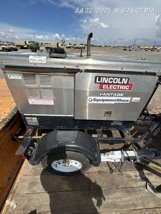 2019 Lincoln Electric Vantage 322 Welder Ready-Pak 3, Two wheel trailer, Fender and Light kit, Cable Rack