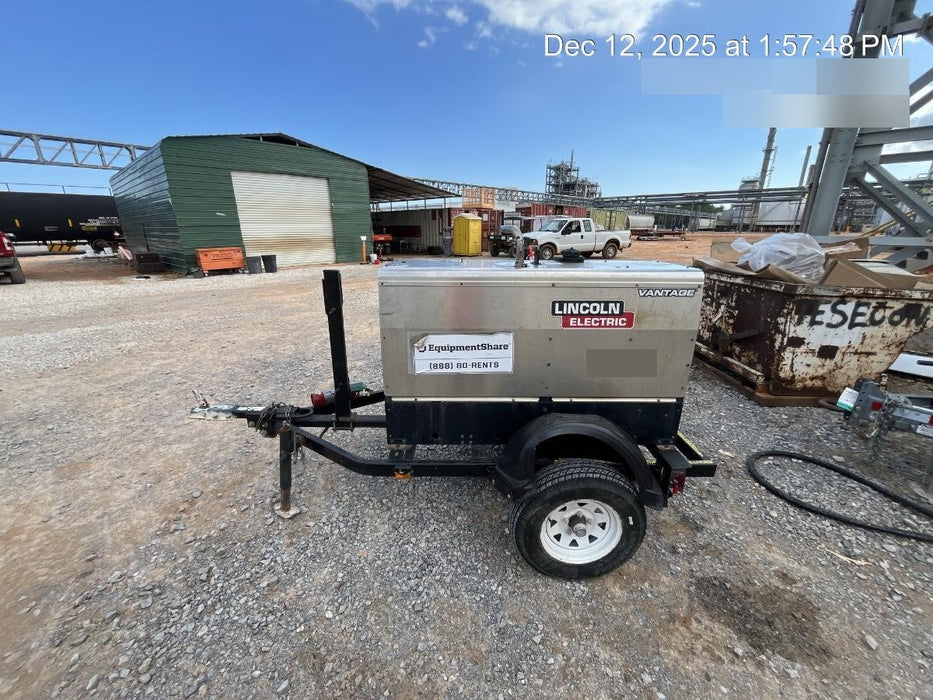 2019 Lincoln Electric Vantage 322 Lincoln Vantage 322 Welder w/Trailer, Light Kit, Cable Rack
